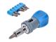7-piece Easy Swap Pocket Screwdriver Set Essential for Scooter Moped Repair Shops Stubby Ratchet Driver - Portable Slotted: 5mm, 6mm