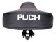 saddle / seat flat black quilted spring-mounted with Puch logo for Puch moped
