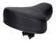 60mm Moped Replacement Seat - Full Saddle Seat flat in quilted black for Mopeds by Vespa, Tomos, Piaggio, Puch, Kreidler, Zündapp, Hercules, MBK Moped