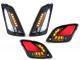 Indicator set front + rear -MOTO NOSTRA (2014-2018) dynamic LED sequential light, front with day time running light and rear with position light (E-mark)- Vespa GT, GTL, GTV, GTS 125-300 - smoked