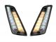 Pair of front indicators -MOTO NOSTRA 2K22 (-2014) dynamic LED sequential light, day time running light (E-mark)- Vespa GT, GTL, GTV, GTS 125-300 - smoked