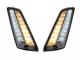 Pair of front indicators -MOTO NOSTRA 2K22 (-2014) dynamic LED sequential light, day time running light (E-mark)- Vespa GT, GTL, GTV, GTS 125-300 - smoked