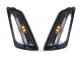 Pair of front indicators -MOTO NOSTRA (-2014) dynamic LED sequential light, day time running light (E-mark)- Vespa GT, GTL, GTV, GTS 125-300 - smoked