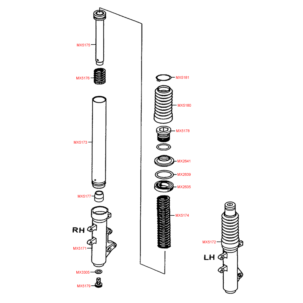 F07 front fork individual parts