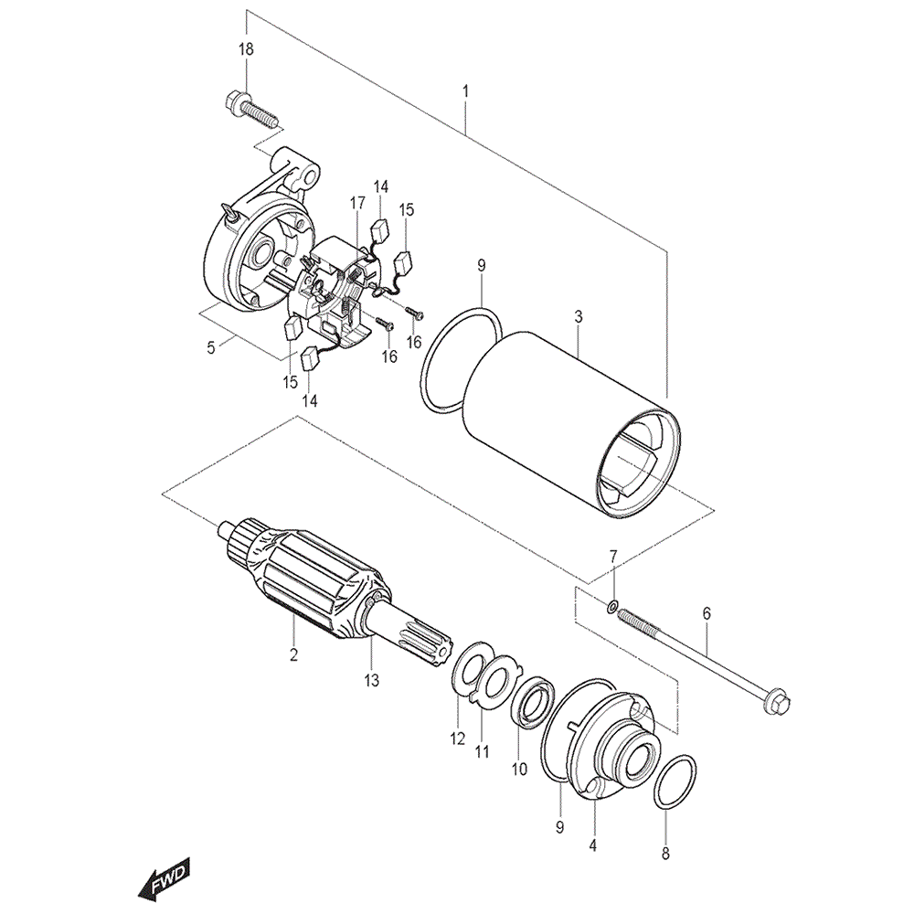 FIG17 starter motor