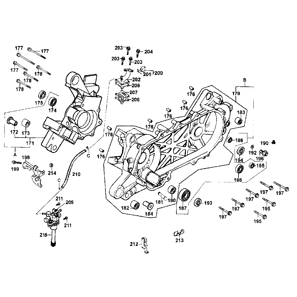 E09 crankcase and oil pump